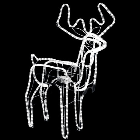 Vidaxl kerstfiguur rendier met bewegende kop 2 st 76x42x87 cm koudwit