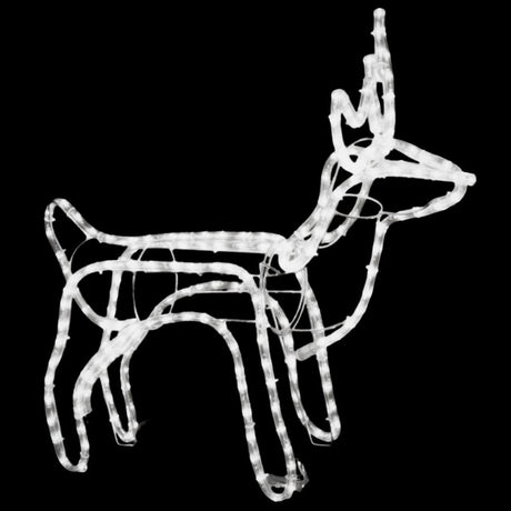 Vidaxl 3-delige kerstfigurenset rendier koudwit
