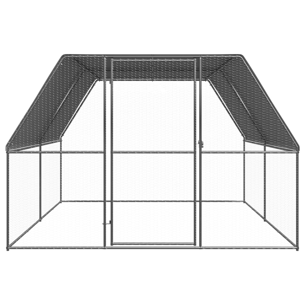 Vidaxl buitenhok fir Poulet 3x4x2 m galvaniséiert Stol