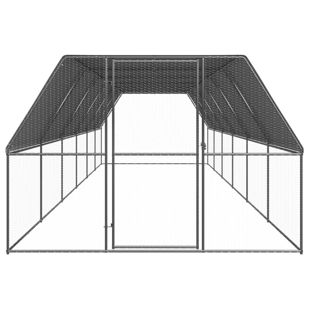 Vidaxl Outdoor Loft pro kuřata 3x12x2 m galvanizovaná ocel