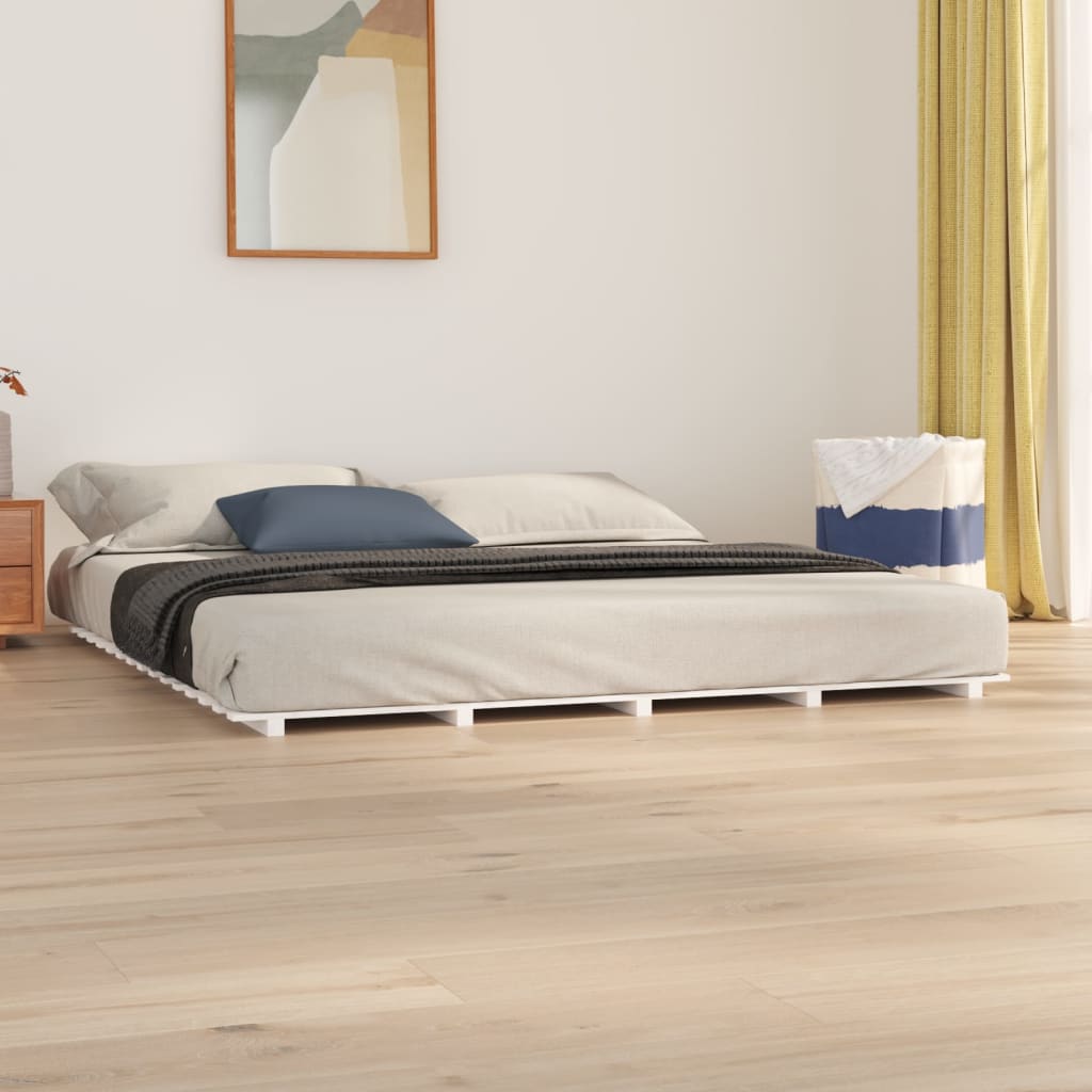 Vidaxl bedframe massief grenenhout wit 160x200 cm