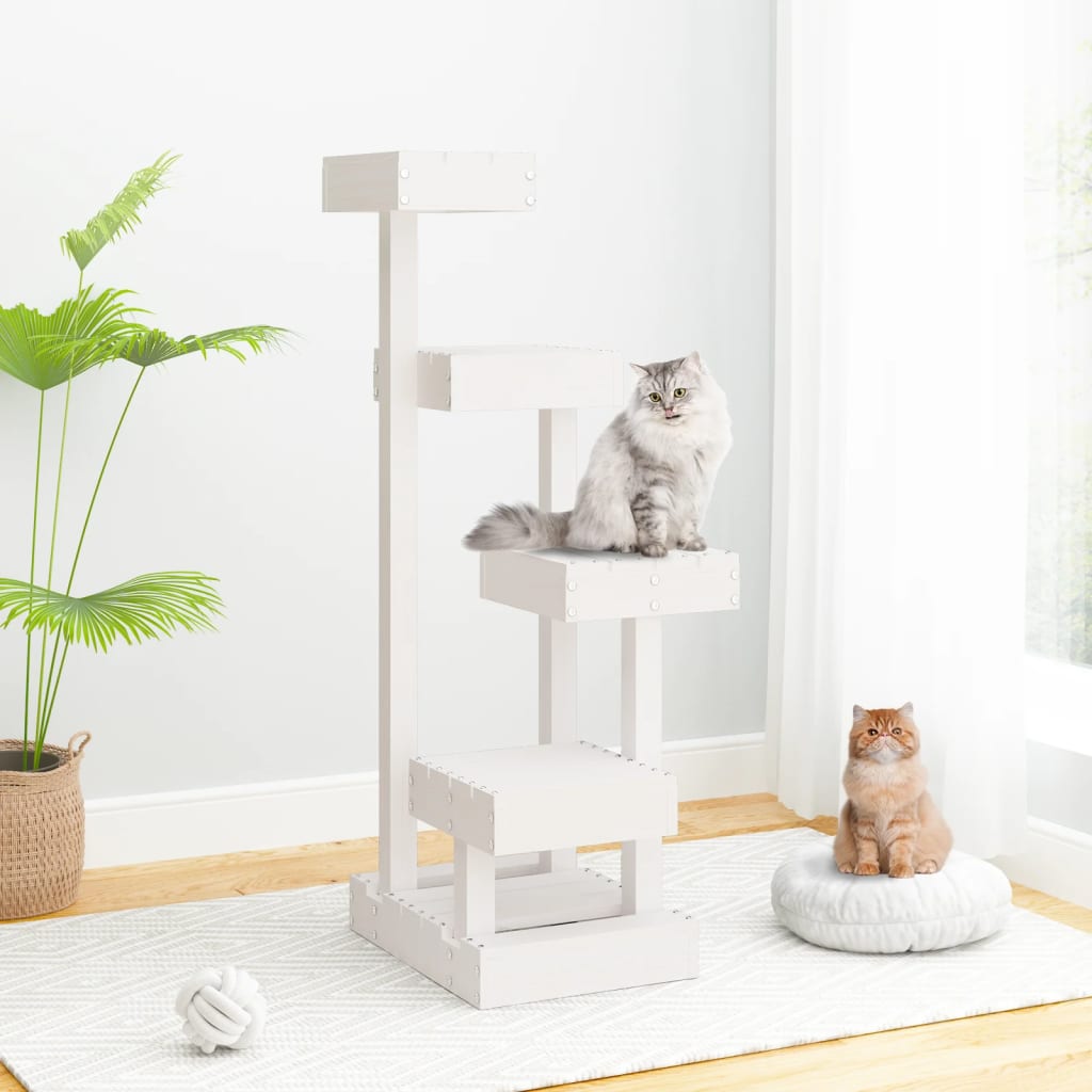 Vidaxl Cat Furniture 45.5x49x103 cm Solid Pine White