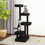 Vidaxl Cat Furniture 45.5x49x103 cm Bois de pin massif noir