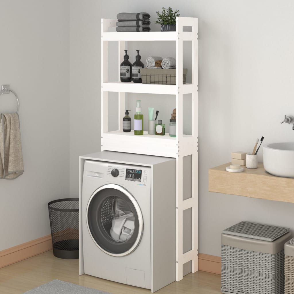 Vidaxl Toiletrek 63x26x171 cm Solid pine white white