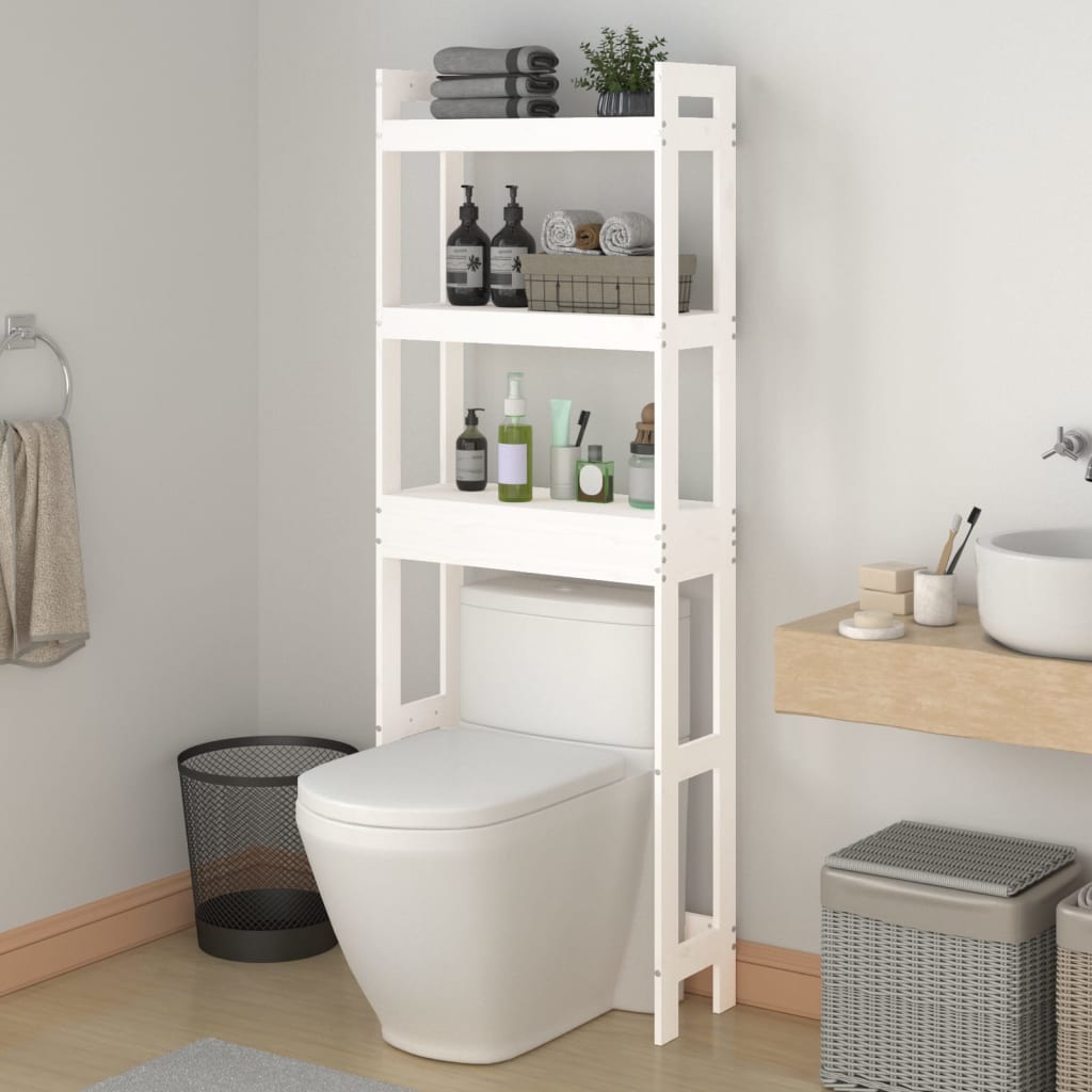 Vidaxl Toiletrek 63x26x171 cm Solid pine white white