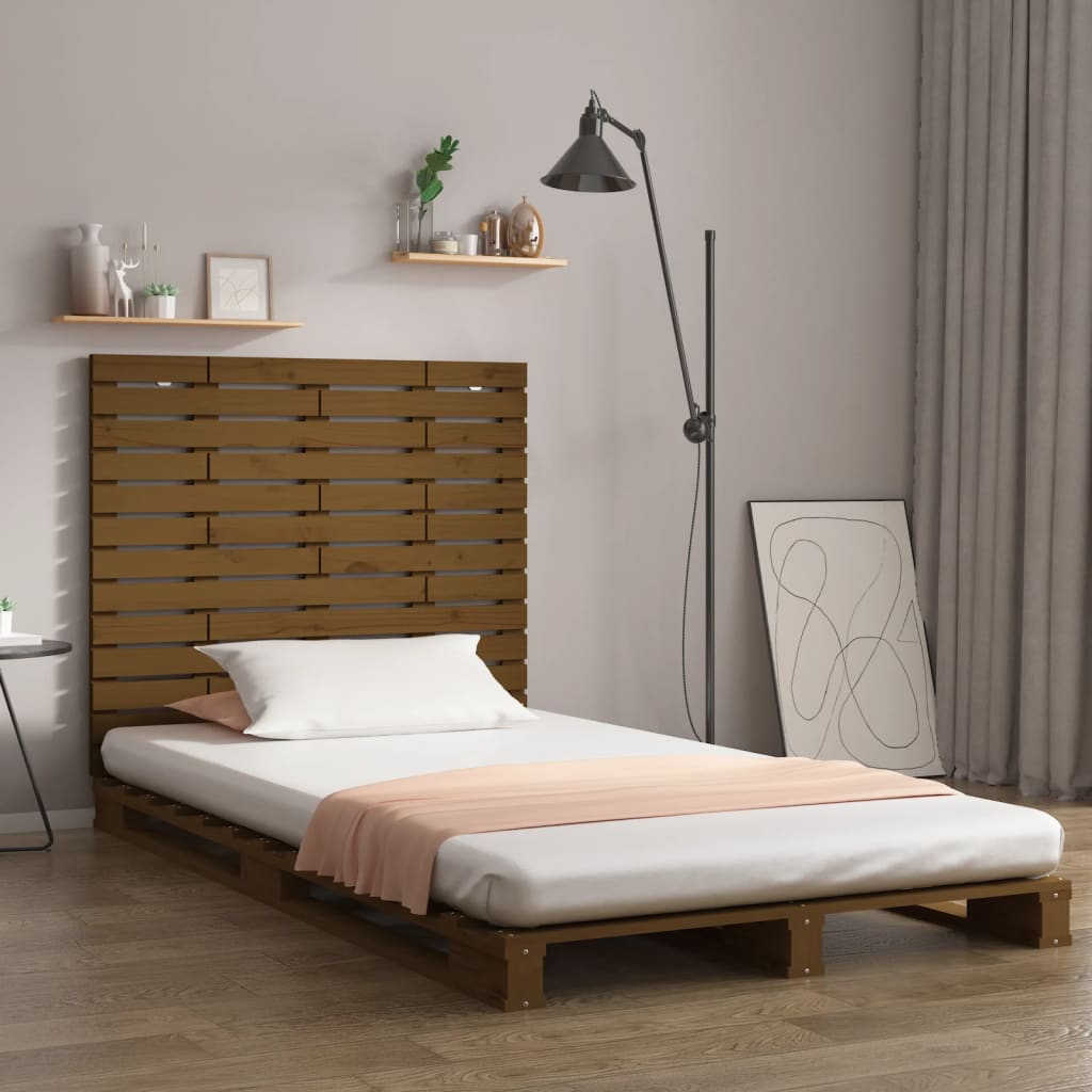 Vidaxl hoofdbord wandmontage 106x3x91,5 cm massief hout honingbruin