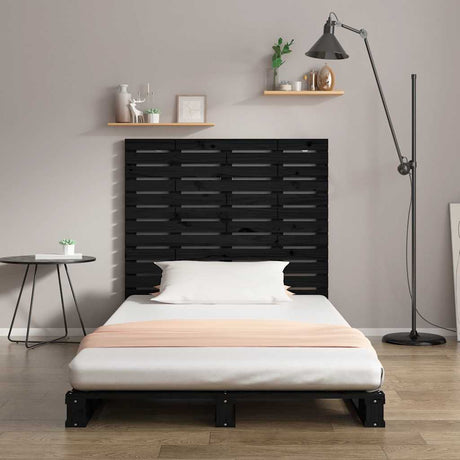 Vidaxl hoofdbord wandmontage 96x3x91,5 cm massief grenenhout zwart