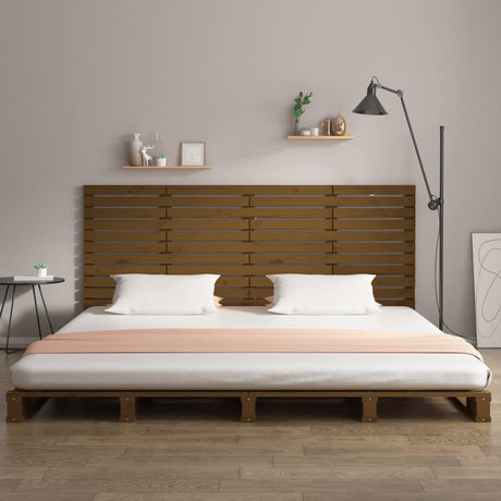 Vidaxl hoofdbord wandmontage 166x3x91,5 cm grenenhout honingbruin