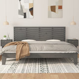 Vidaxl hoofdbord wandmontage 206x3x63 cm massief grenenhout grijs