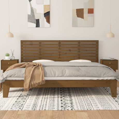 Vidaxl hoofdbord wandmontage 206x3x63 cm grenenhout honingbruin
