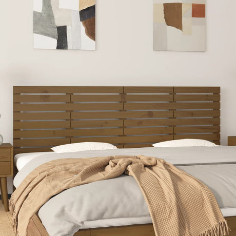 Vidaxl hoofdbord wandmontage 206x3x63 cm grenenhout honingbruin