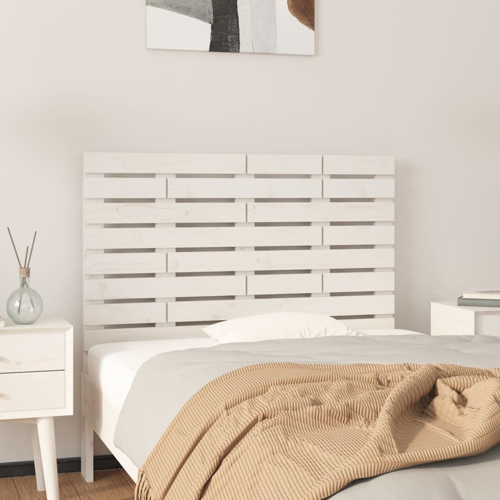 Vidaxl hoofdbord wandmontage 96x3x63 cm massief grenenhout wit
