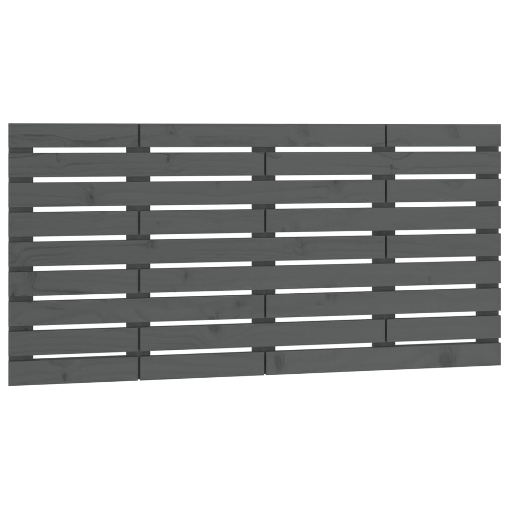 Vidaxl hoofdbord wandmontage 126x3x63 cm massief grenenhout grijs