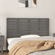 Vidaxl hoofdbord wandmontage 126x3x63 cm massief grenenhout grijs