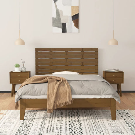 Vidaxl hoofdbord wandmontage 146x3x63 cm grenenhout honingbruin