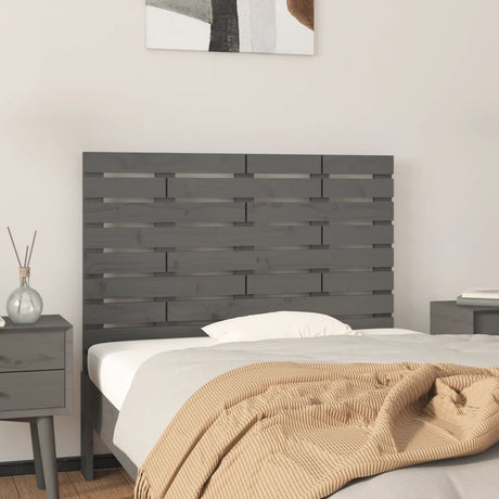 Vidaxl hoofdbord wandmontage 81x3x63 cm massief grenenhout grijs