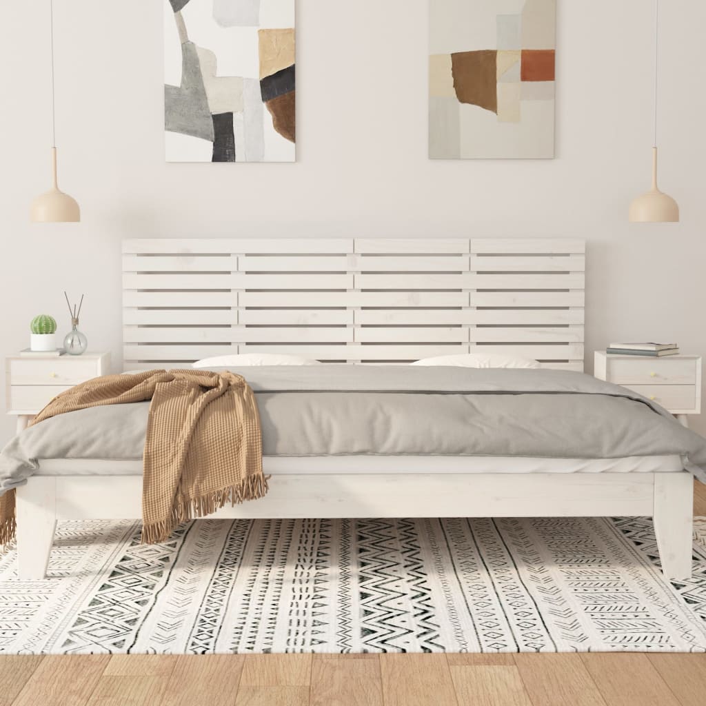 Vidaxl hoofdbord wandmontage 166x3x63 cm massief grenenhout wit