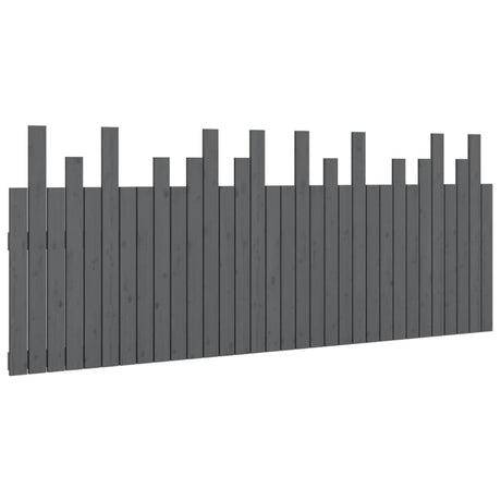 Vidaxl hoofdbord wandmontage 204x3x80 cm massief grenenhout grijs