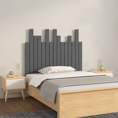 Vidaxl hoofdbord wandmontage 95,5x3x80 cm massief grenenhout grijs