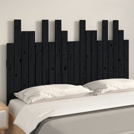Vidaxl hoofdbord wandmontage 127,5x3x80 cm massief grenenhout zwart