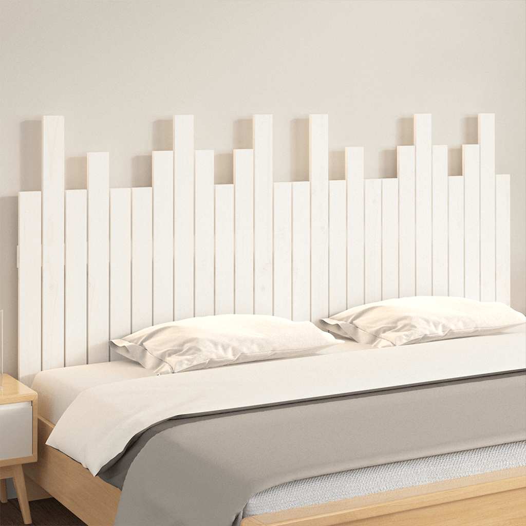 Vidaxl hoofdbord wandmontage 166x3x80 cm massief grenenhout wit
