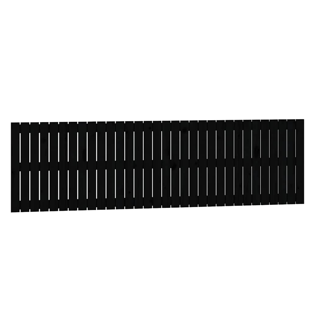 Vidaxl wandhoofdbord 204x3x60 cm massief grenenhout zwart