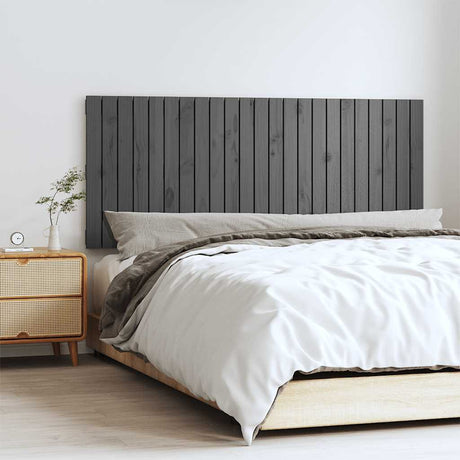 Vidaxl wandhoofdbord 147x3x60 cm massief grenenhout grijs