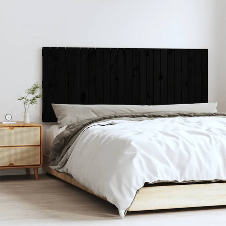Vidaxl wandhoofdbord 147x3x60 cm massief grenenhout zwart