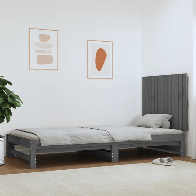 Vidaxl wandhoofdbord 82,5x3x60 cm massief grenenhout grijs
