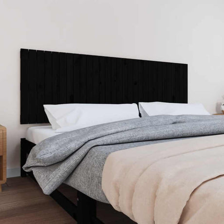Vidaxl wandhoofdbord 185x3x60 cm massief grenenhout zwart