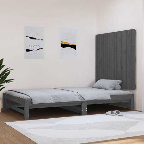 Vidaxl wandhoofdbord 108x3x90 cm massief grenenhout grijs