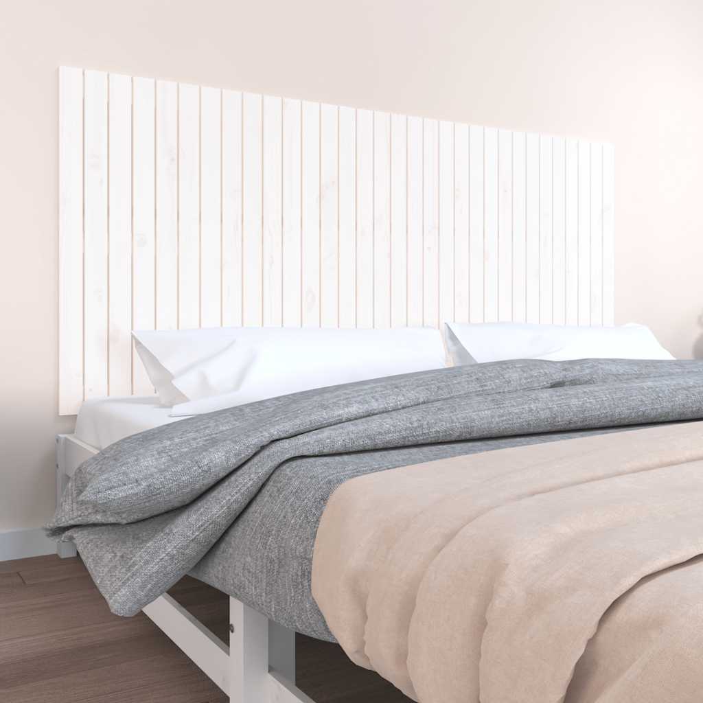Vidaxl wandhoofdbord 204x3x90 cm massief grenenhout wit
