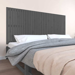 Vidaxl wandhoofdbord 204x3x90 cm massief grenenhout grijs