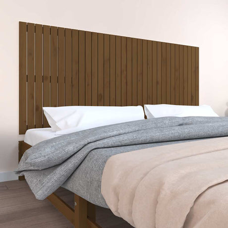 Vidaxl wandhoofdbord 204x3x90 cm massief grenenhout honingbruin