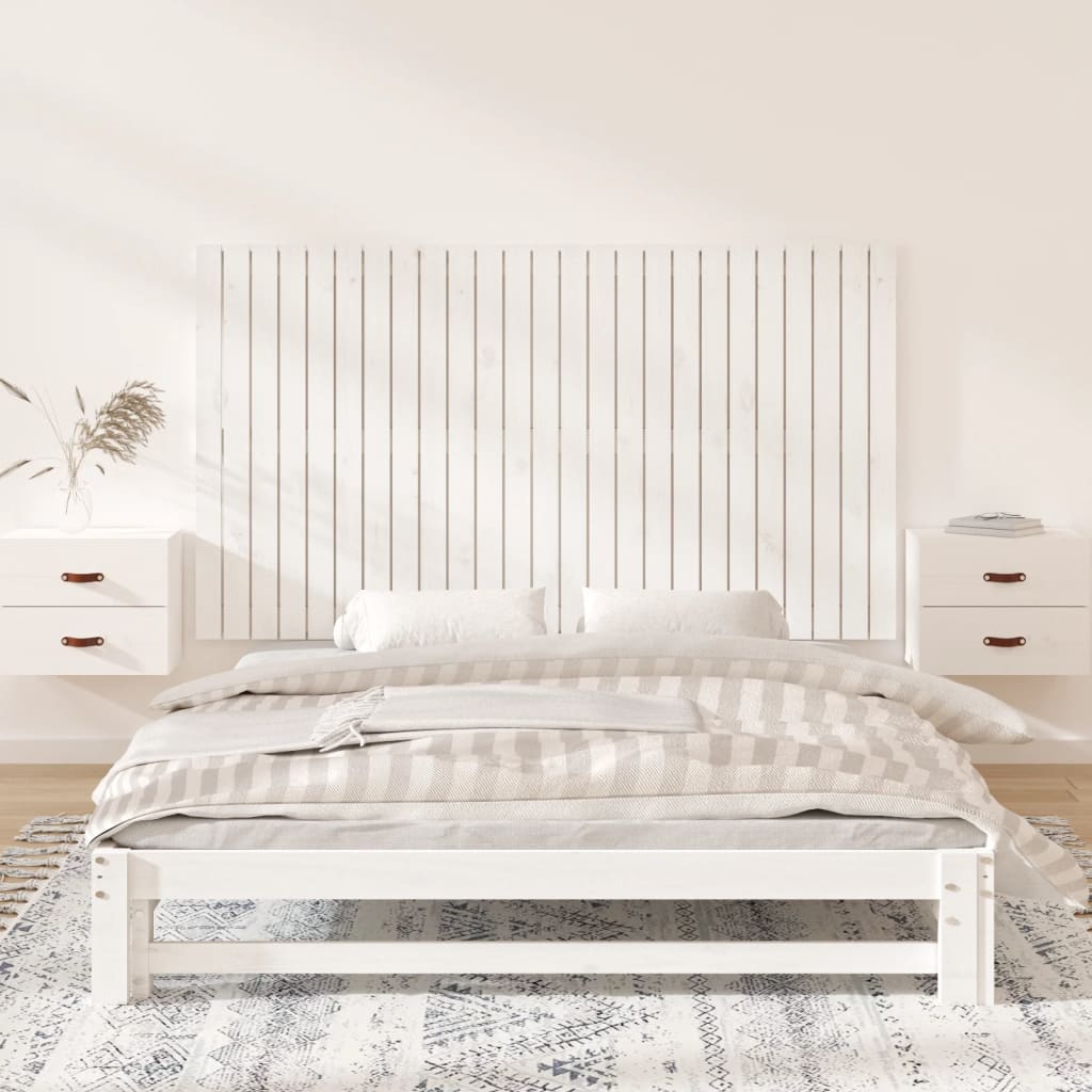 Vidaxl wandhoofdbord 159,5x3x90 cm massief grenenhout wit
