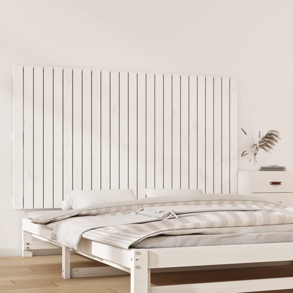 Vidaxl wandhoofdbord 159,5x3x90 cm massief grenenhout wit