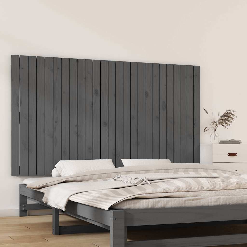 Vidaxl wandhoofdbord 159,5x3x90 cm massief grenenhout grijs