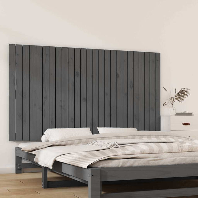 Vidaxl wandhoofdbord 159,5x3x90 cm massief grenenhout grijs