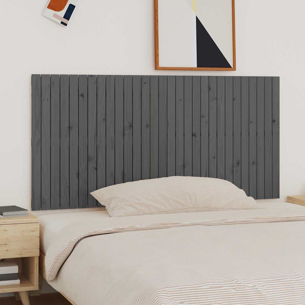 Vidaxl wandhoofdbord 185x3x90 cm massief grenenhout grijs