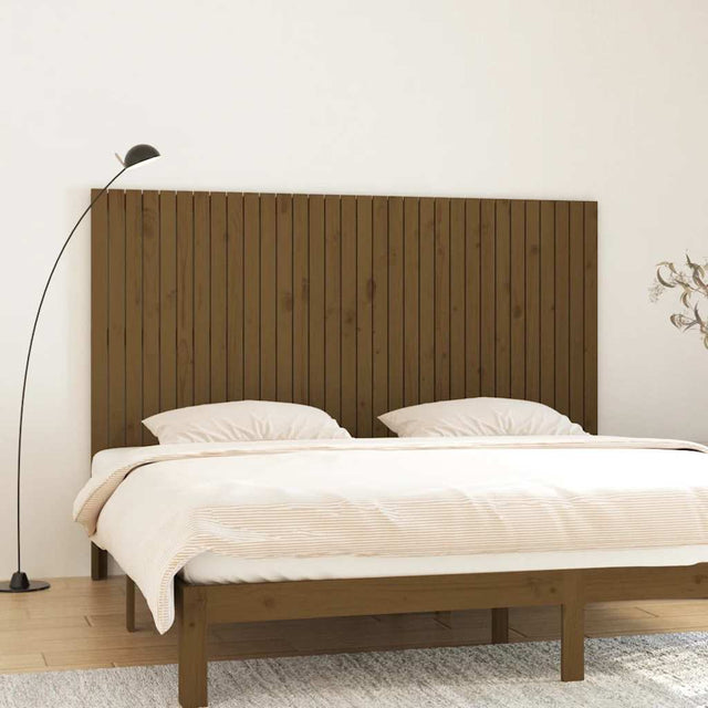 Vidaxl hoofdbord wandmontage 204x3x110 cm grenenhout honingbruin