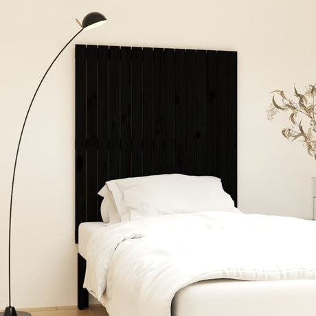 Vidaxl wandhoofdbord 95,5x3x110 cm massief grenenhout zwart