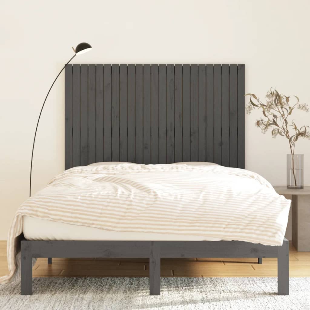 Vidaxl wandhoofdbord 146,5x3x110 cm massief grenenhout grijs