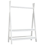 Rack de vêtements Vidaxl 100x45.5x150 cm Pine solide blanc