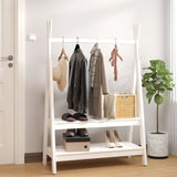 Rack de vêtements Vidaxl 100x45.5x150 cm Pine solide blanc