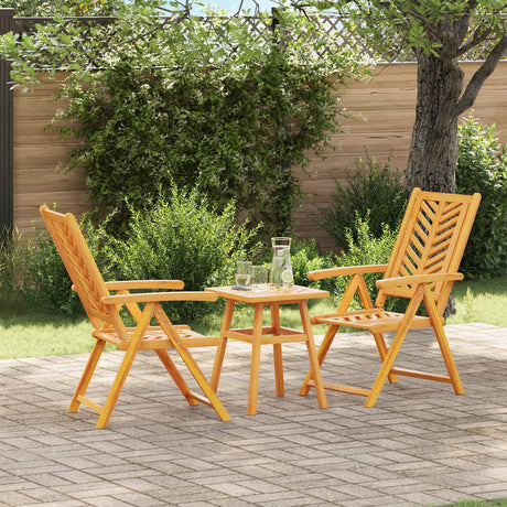 Vidaxl tuin eettafelset 3 st bruin massief acaciahout