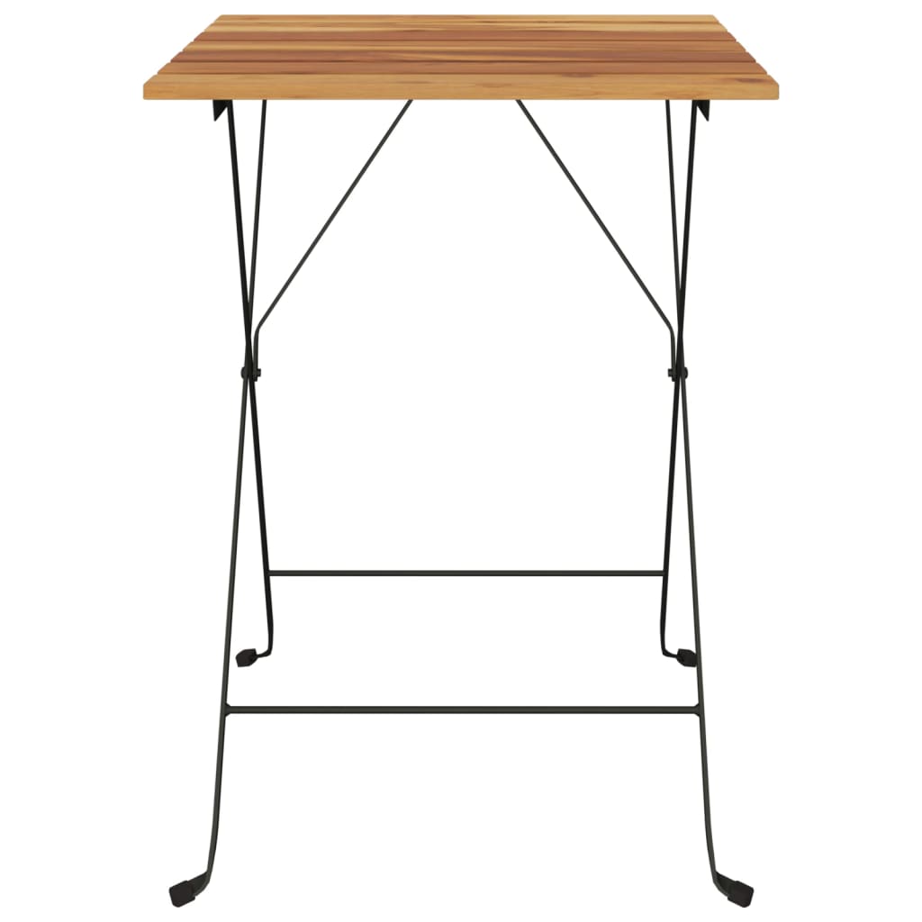 Vidaxl bistrotafel inklapbaar 55x54x71 cm massief teakhout en staal