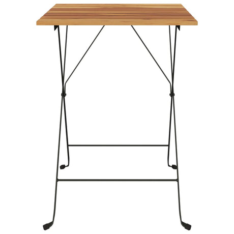 Vidaxl bistrotafel inklapbaar 55x54x71 cm massief teakhout en staal