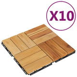 Vidaxl terrassefliser 10 stk 30x30 cm solid teak tre