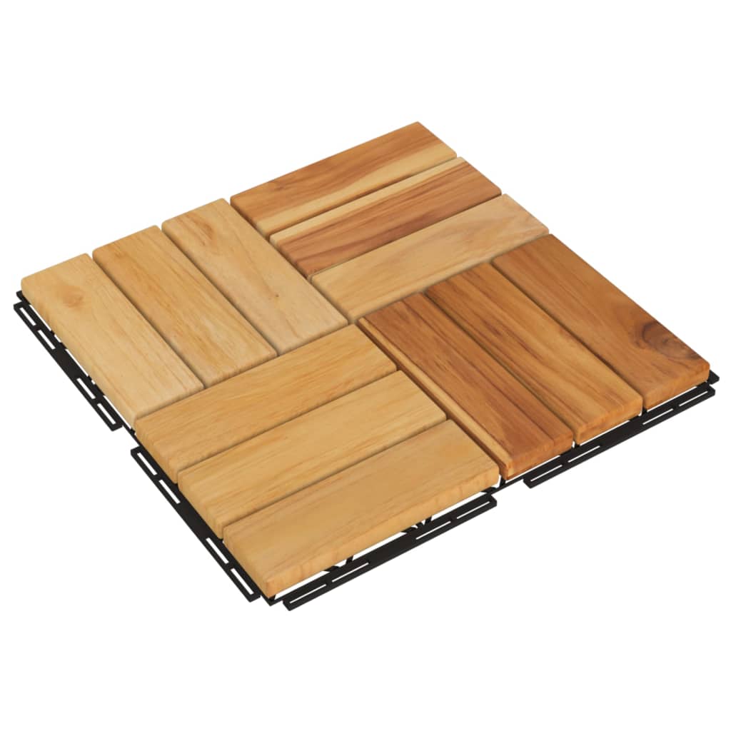 Vidaxl terrassefliser 10 stk 30x30 cm solid teak tre