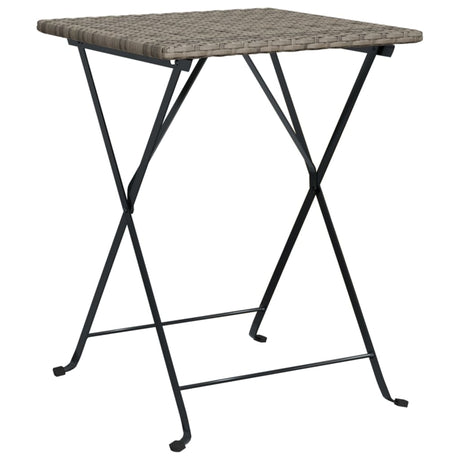 Vidaxl bistrotafel inklapbaar 55x54x71 cm poly rattan grijs